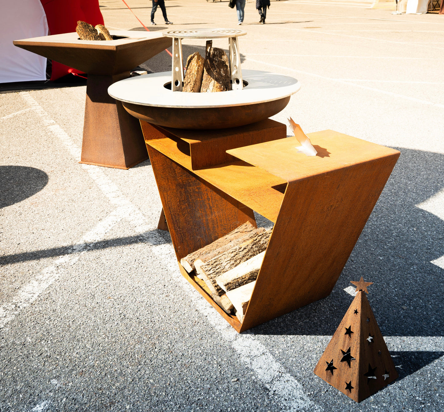 Barbecue Trap in Corten - con piano cottura in acciaio