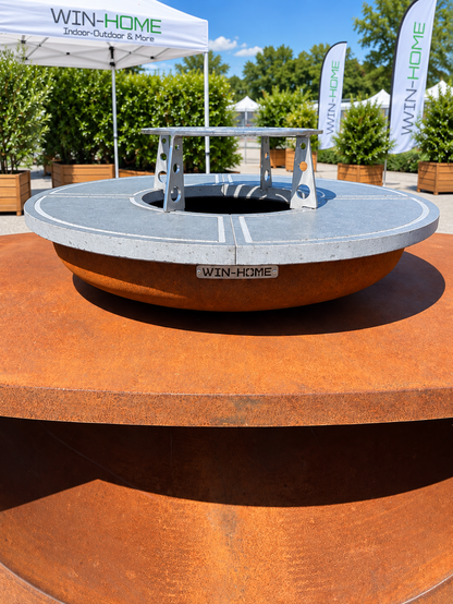 Barbecue Axis in Corten - con piano cottura in pietra lavica