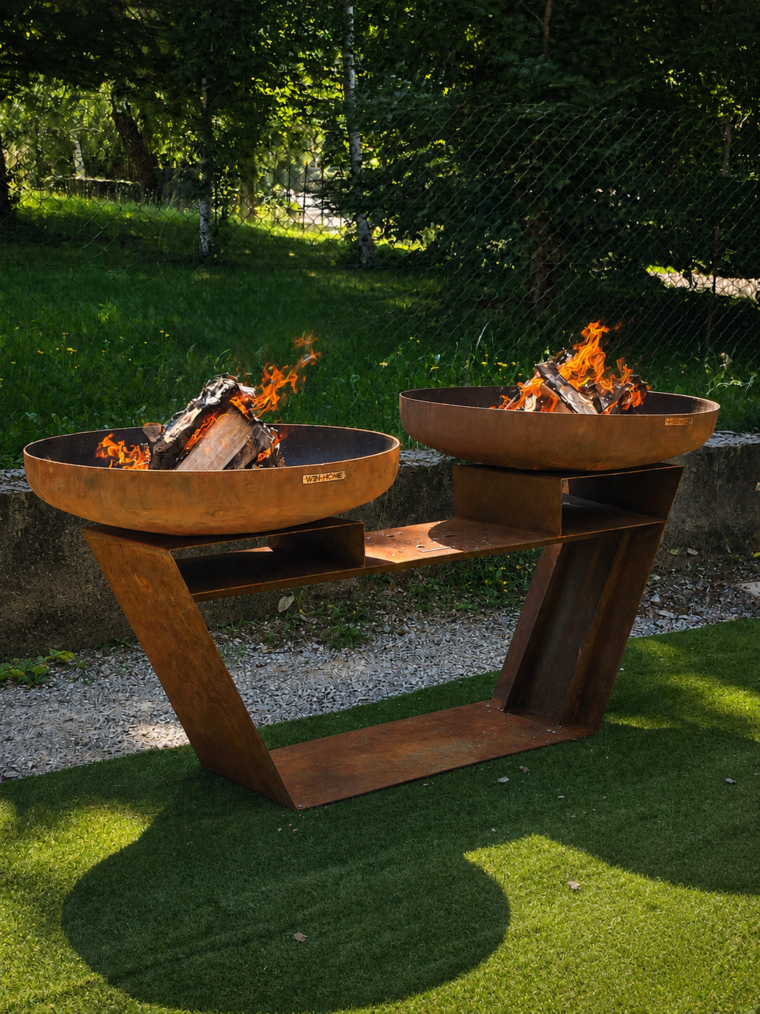 Barbecue Dualis in Corten - con piano cottura INOX