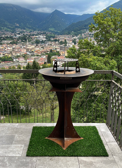 Barbecue Tower in corten con piano cottura INOX