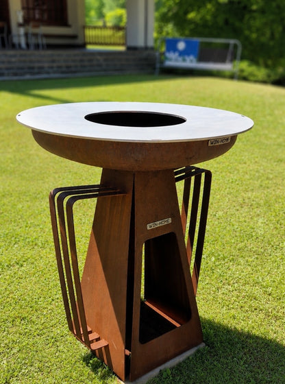 Barbecue Mantide in Corten - con piano cottura INOX