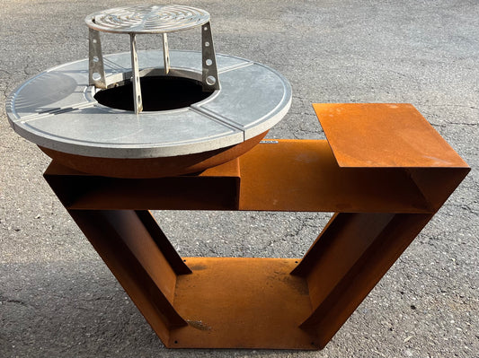 Barbecue Trap in Corten - con piano cottura in pietra lavica