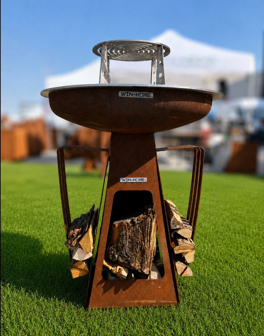 Barbecue Mantide in Corten - con piano cottura INOX