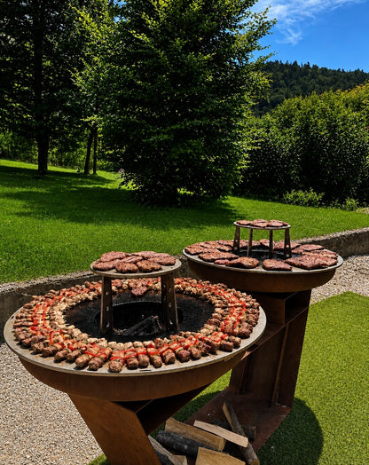 Barbecue Dualis in Corten - con piano cottura INOX