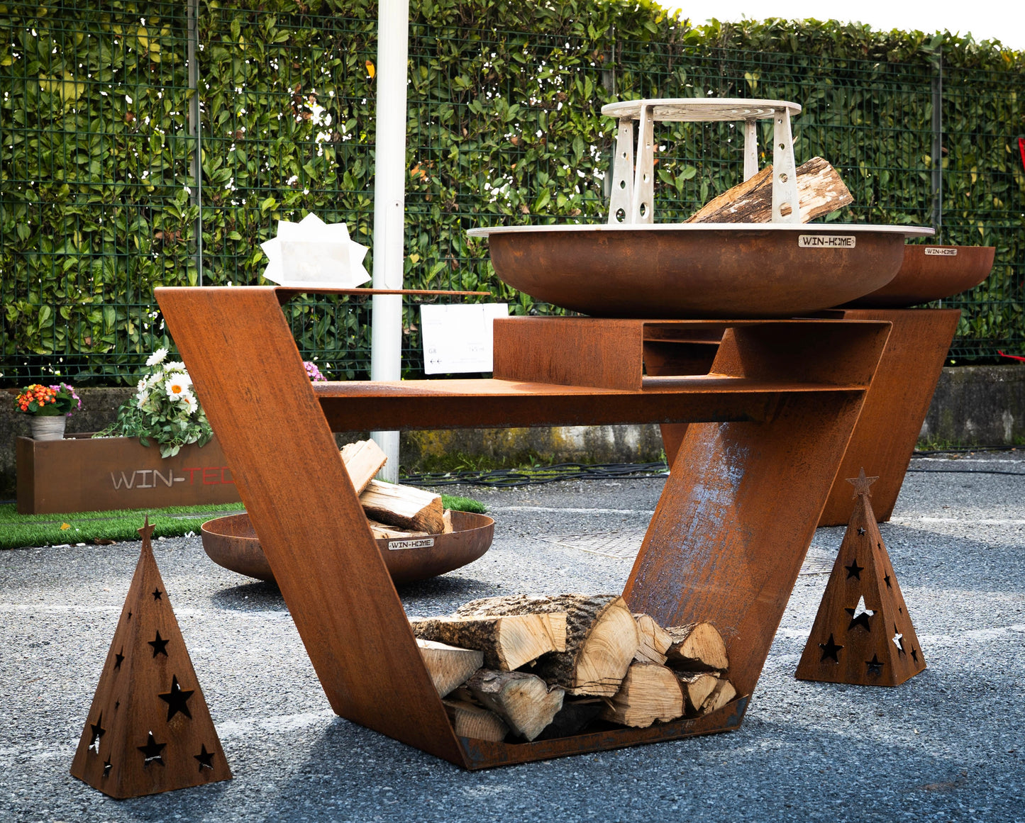 Barbecue Trap in Corten - con piano cottura in acciaio