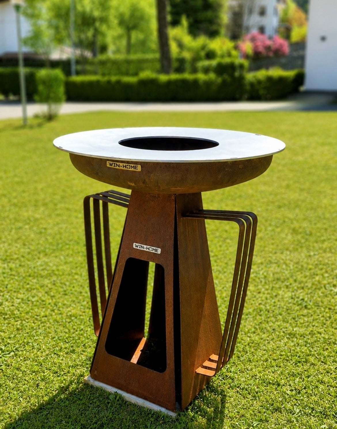 Barbecue Mantide in Corten - con piano cottura INOX