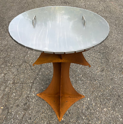 Barbecue Tower in corten con piano cottura in pietra lavica