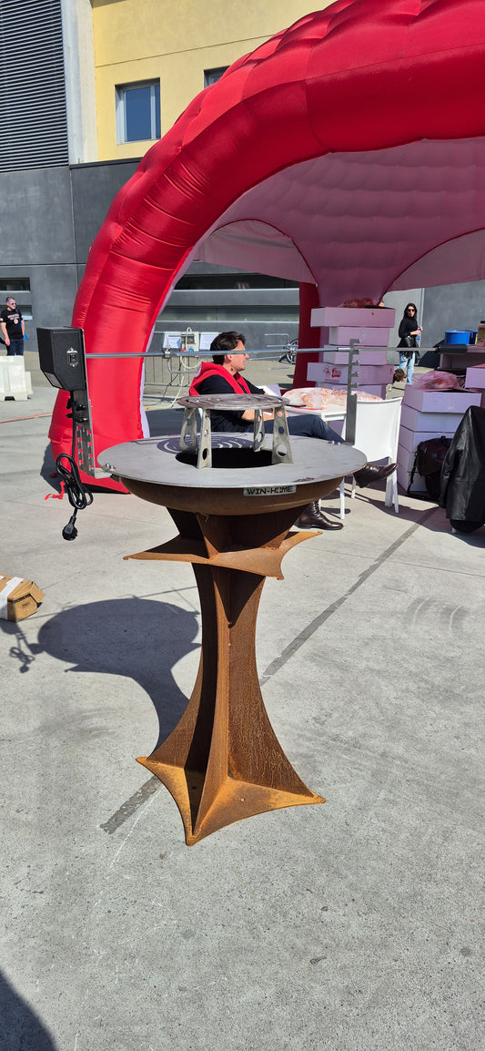 Barbecue Tower in corten con piano cottura INOX