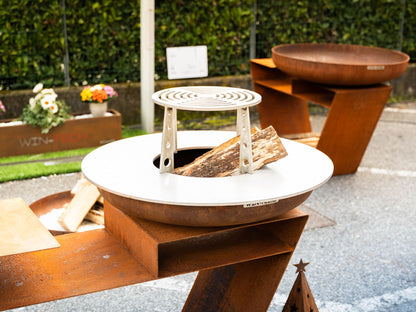 Barbecue Trap in Corten - con piano cottura INOX