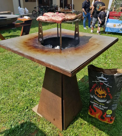 Barbecue Torcia in Corten con piano cottura INOX