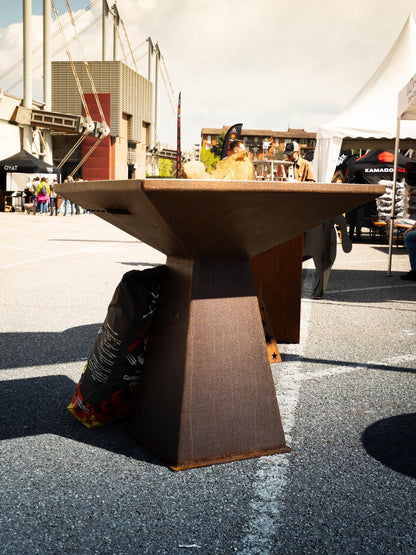 Barbecue Torcia in Corten con piano cottura INOX