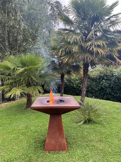 Barbecue Torcia verniciato con piano cottura in acciaio