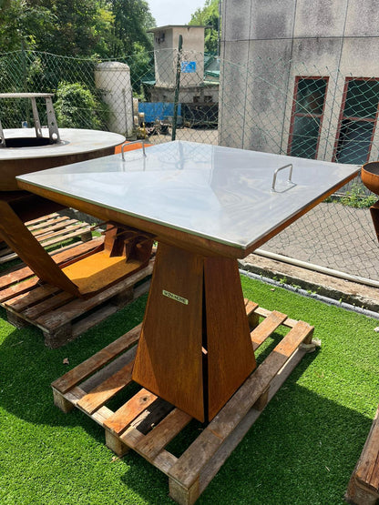 Barbecue Torcia in Corten con piano cottura INOX